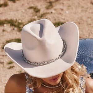 White Rhinestone Cowgirl Hat